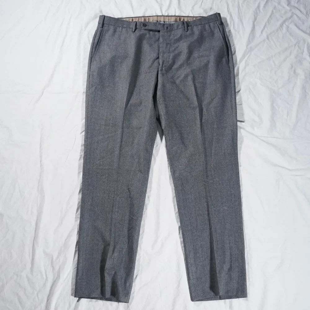 Incotex Classic Fit Dress Pants Super 120s Wool Gray 38